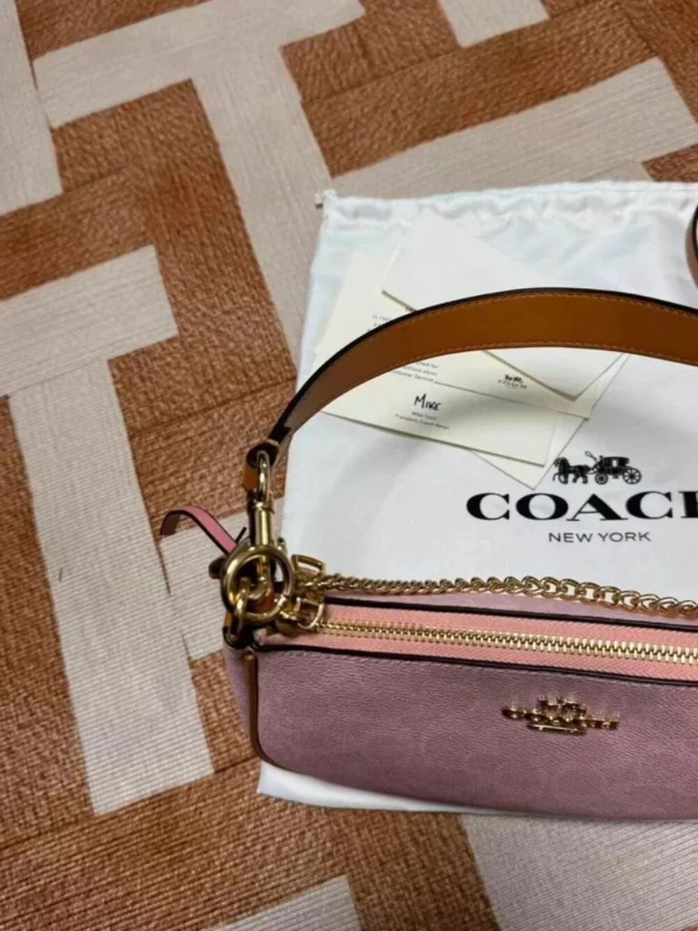COACH Pink Signature Canvas Teri Shoulder Bag